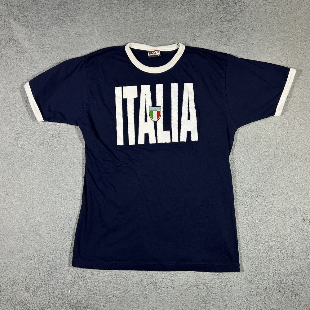 Clique Italia 100% Cotton T-shirt Navy Blue Size Large #3427